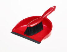 Polypropylene Dustpan & Soft Hand Brush Set Red
