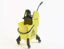 Bucket & Wringer on Castors 31L Yellow
