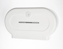 Mini Jumbo Double Toilet Roll Dispenser White Plastic