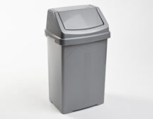 Plastic Swing Top Bin 50L Silver/Grey