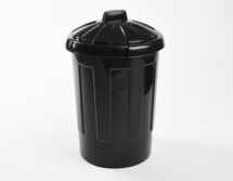 Plastic Refuse Bin & Lid 80L Black
