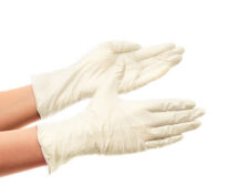 Latex Disposable Powdered Gloves Medium Clear 1 x 100