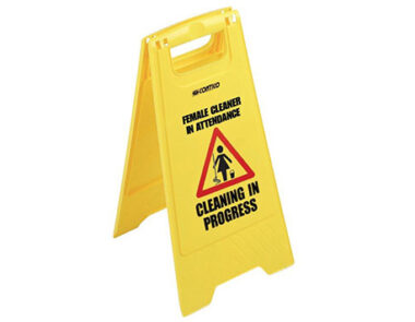 A Frame Sign - Male/Female Cleaner in Attendance