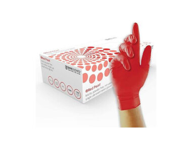 Nitrile Disposable p/free glove large red 1 x 100