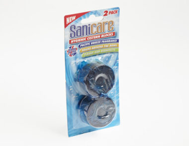 Sanicare Cistern Blocks 2 per Blister Pack Card Blue