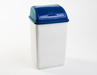 Plastic Swing Bin 50L White Base & Blue Lid
