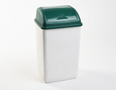 Plastic Swing Bin 50L White Base & Green Lid