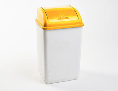 Plastic Swing Bin 50L White Base & Yellow Lid